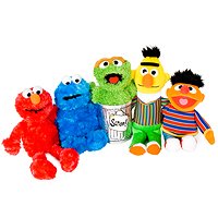 Cookie Monster, Elmo, Bert, Ernie, Oscar the Grouch